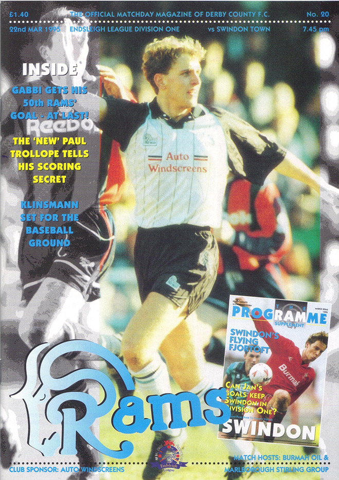 <b>Wednesday, March 22, 1995</b><br />vs. Derby County (Away)